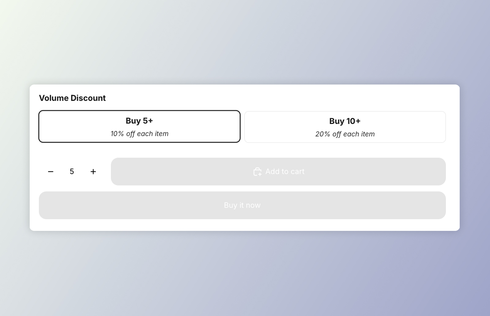 Image highlighting the DKL Volume Picker component - layout: mini-buttons
